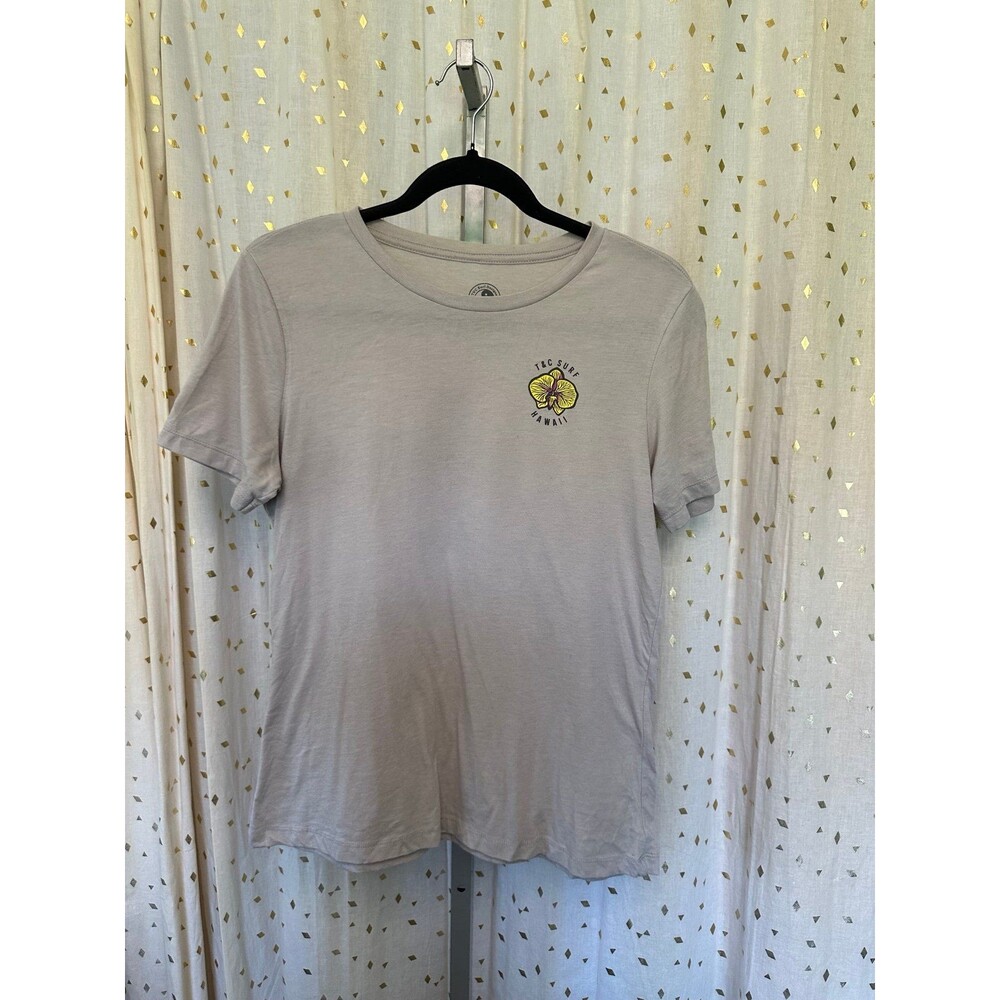 T&C Surf Designs Hawaii Women's Hawaiian Tropical Floral Orchid T-shirt M